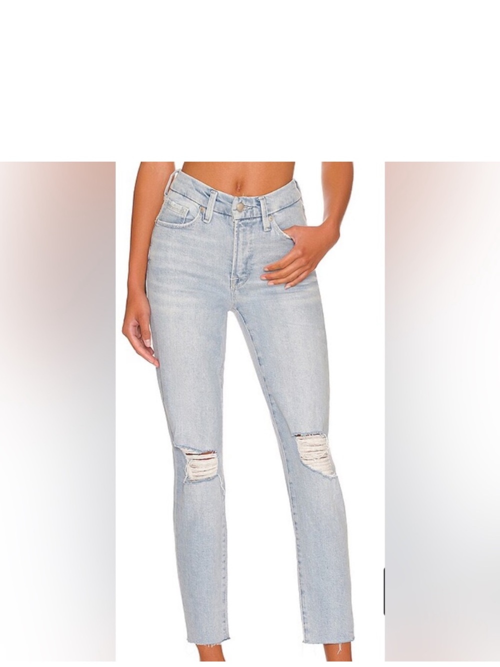GOOD AMERICAN Women's Distressed Indigo Jeans Size 4/27 NWT!!